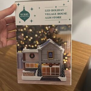 Aldi food market store LED holiday village house